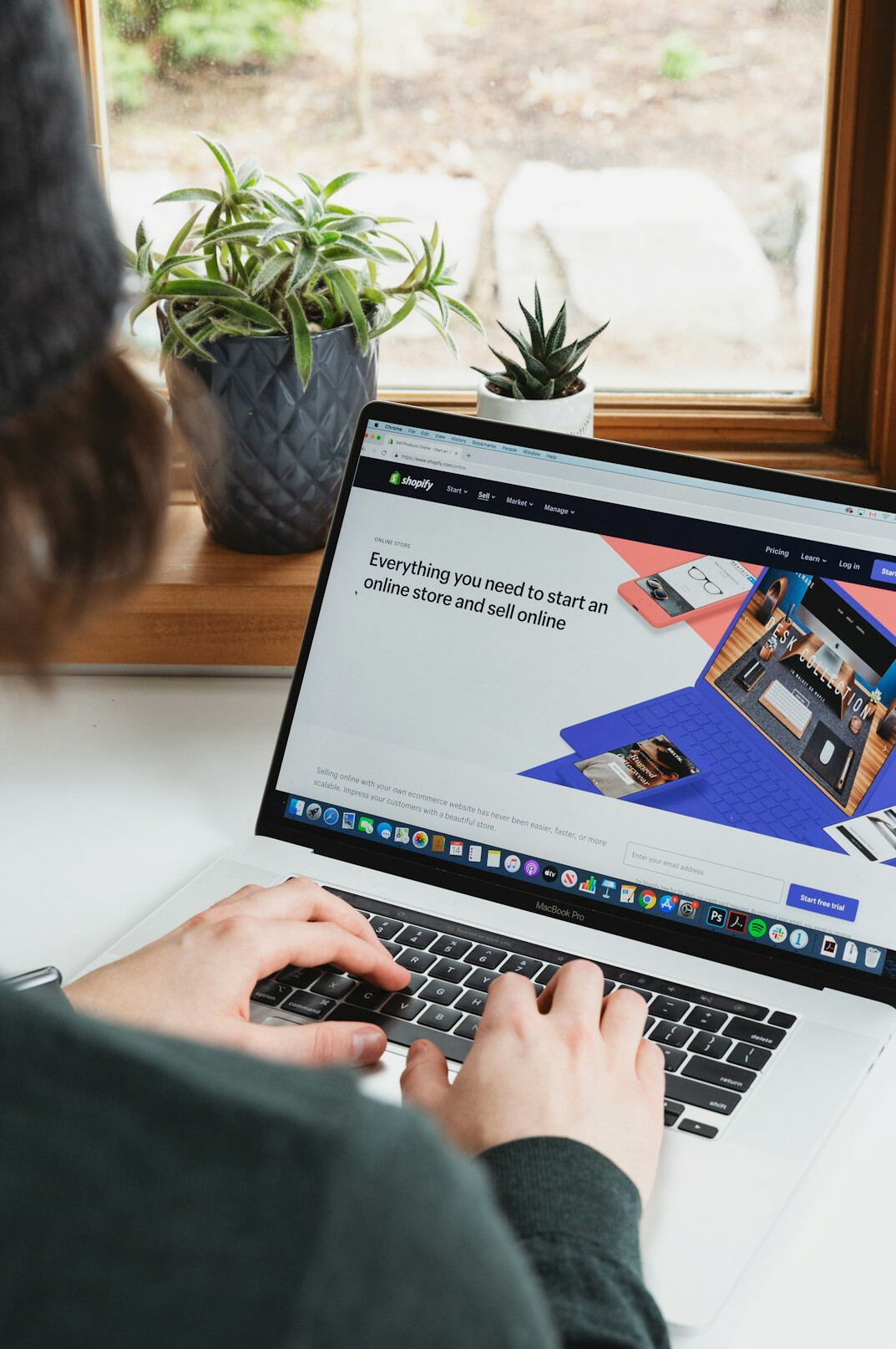 person using laptop for courses